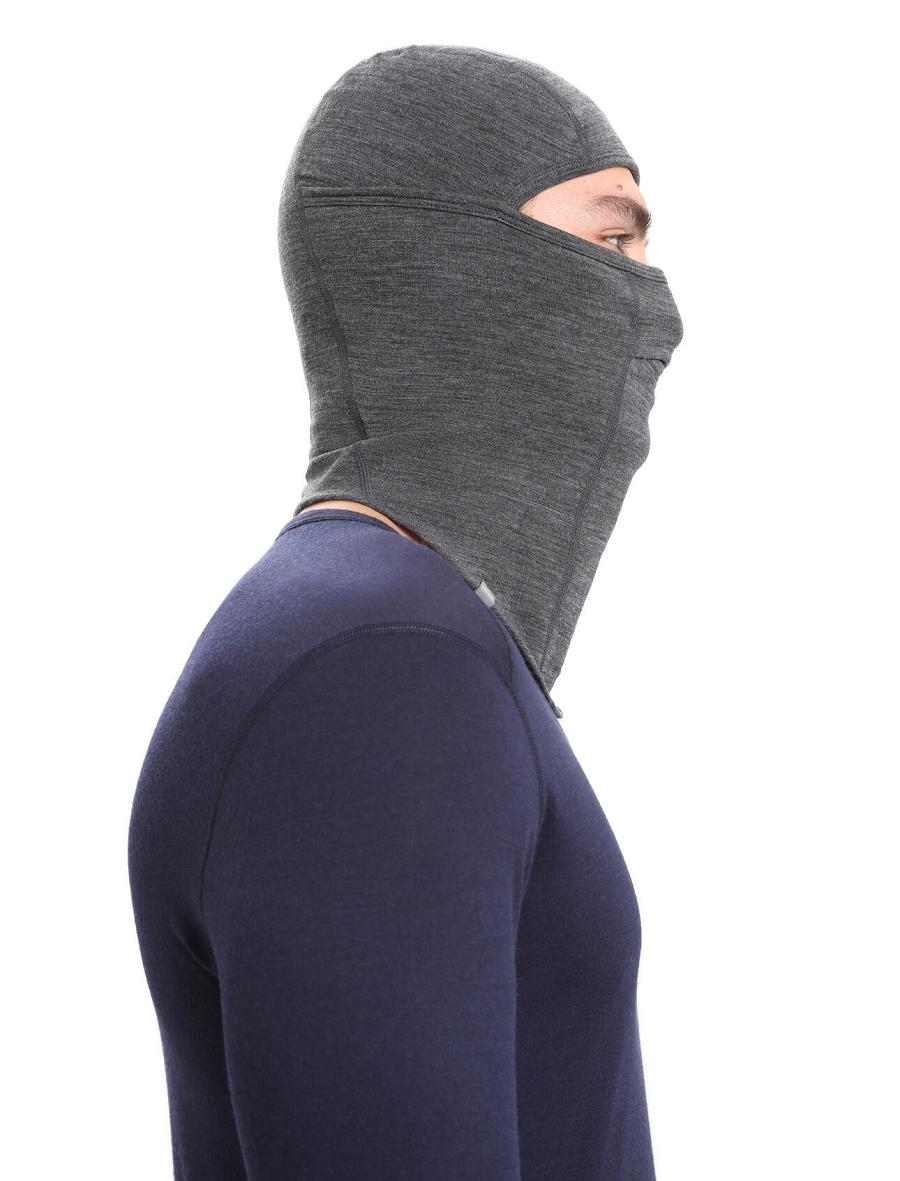 Jet Heather Icebreaker Unisex Merino Apex Balaclava Men's Headband | AU 1081QMAZ